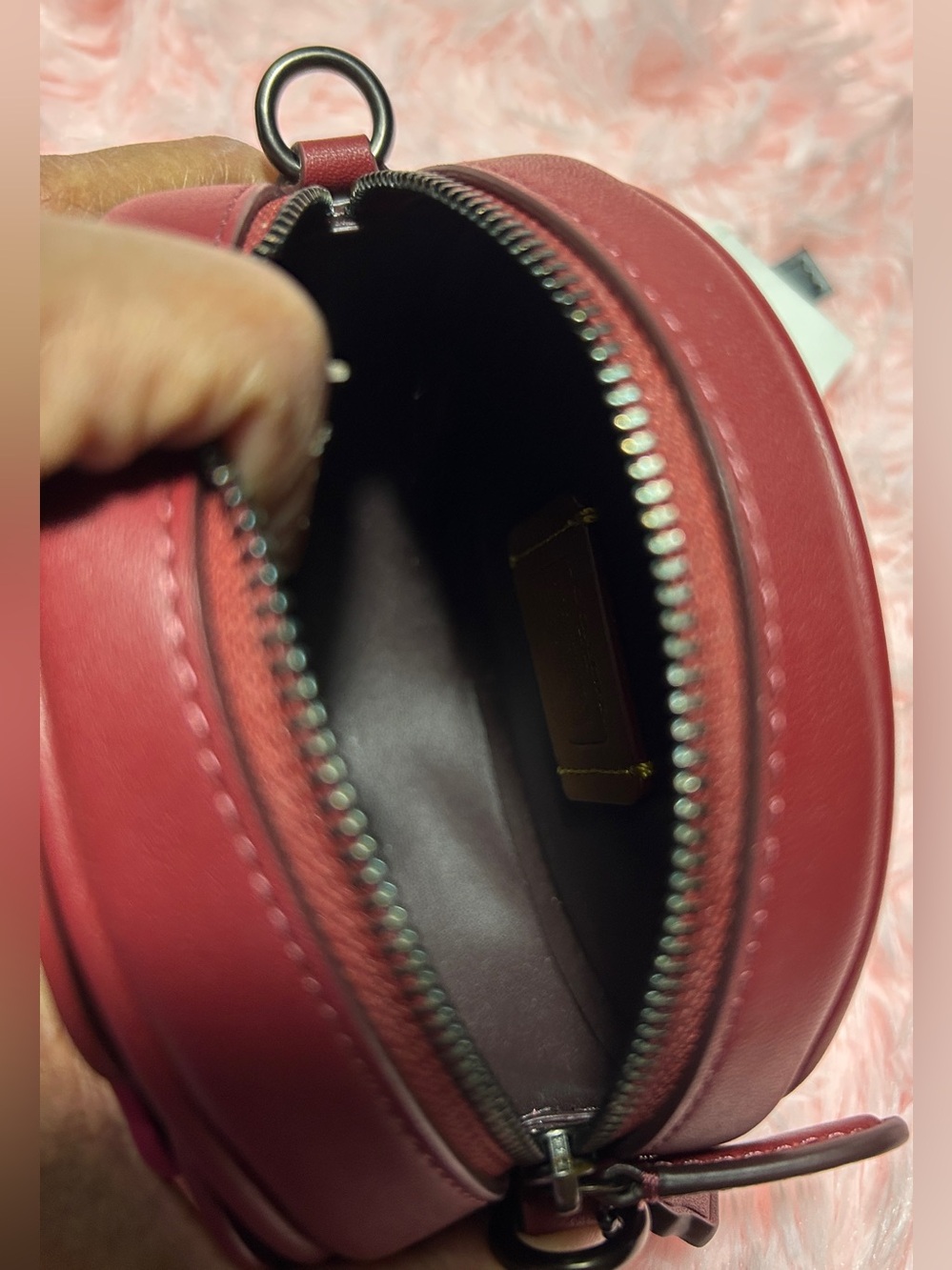 Coach Tea Rose Crossbody Bag/Wine - Picture 8 of 9